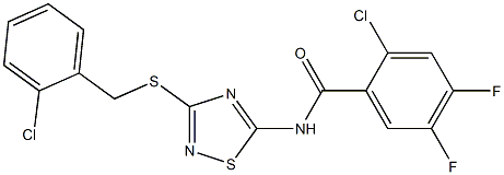 2-chloro-N-[3-[(2-chlorophenyl)methylsulfanyl]-1,2,4-thiadiazol-5-yl]-4,5-difluorobenzamide Structure