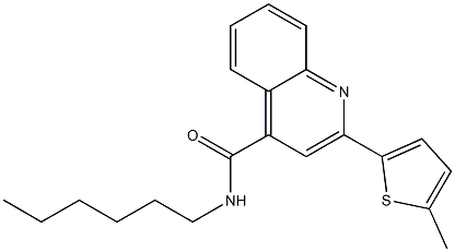 N-hexyl-2-(5-methylthiophen-2-yl)quinoline-4-carboxamide 구조식 이미지