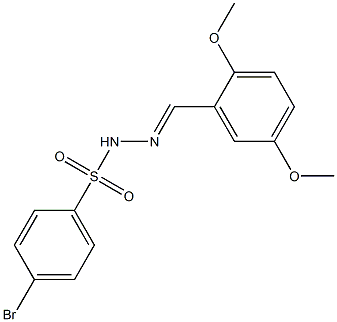 4-bromo-N-[(E)-(2,5-dimethoxyphenyl)methylideneamino]benzenesulfonamide 구조식 이미지