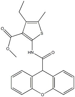 methyl 4-ethyl-5-methyl-2-(9H-xanthene-9-carbonylamino)thiophene-3-carboxylate Structure