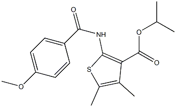 propan-2-yl 2-[(4-methoxybenzoyl)amino]-4,5-dimethylthiophene-3-carboxylate Structure