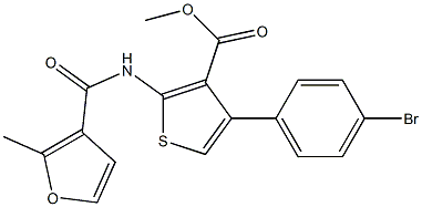methyl 4-(4-bromophenyl)-2-[(2-methylfuran-3-carbonyl)amino]thiophene-3-carboxylate 구조식 이미지