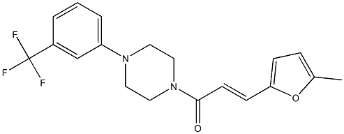 (E)-3-(5-methylfuran-2-yl)-1-[4-[3-(trifluoromethyl)phenyl]piperazin-1-yl]prop-2-en-1-one 구조식 이미지