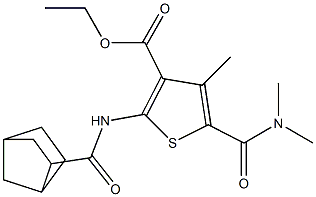 ethyl 2-(bicyclo[2.2.1]heptane-3-carbonylamino)-5-(dimethylcarbamoyl)-4-methylthiophene-3-carboxylate Structure