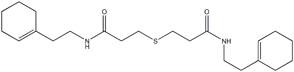 N-[2-(cyclohexen-1-yl)ethyl]-3-[3-[2-(cyclohexen-1-yl)ethylamino]-3-oxopropyl]sulfanylpropanamide 구조식 이미지