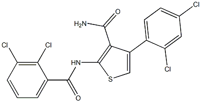 2-[(2,3-dichlorobenzoyl)amino]-4-(2,4-dichlorophenyl)thiophene-3-carboxamide 구조식 이미지