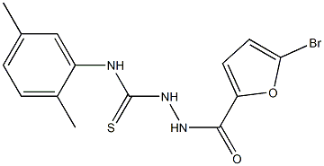 1-[(5-bromofuran-2-carbonyl)amino]-3-(2,5-dimethylphenyl)thiourea 구조식 이미지