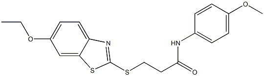 3-[(6-ethoxy-1,3-benzothiazol-2-yl)sulfanyl]-N-(4-methoxyphenyl)propanamide Structure