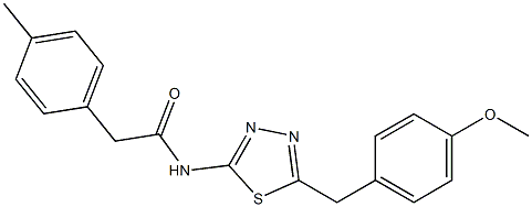 N-[5-[(4-methoxyphenyl)methyl]-1,3,4-thiadiazol-2-yl]-2-(4-methylphenyl)acetamide Structure