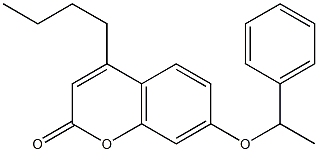 4-butyl-7-(1-phenylethoxy)chromen-2-one Structure