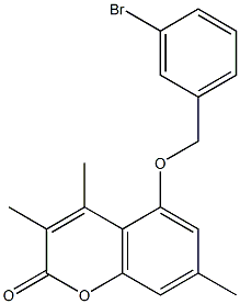 5-[(3-bromophenyl)methoxy]-3,4,7-trimethylchromen-2-one 구조식 이미지