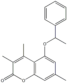 3,4,7-trimethyl-5-(1-phenylethoxy)chromen-2-one Structure