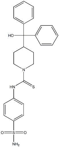 4-[hydroxy(diphenyl)methyl]-N-(4-sulfamoylphenyl)piperidine-1-carbothioamide Structure