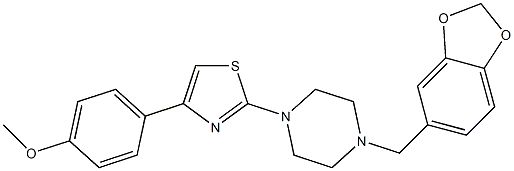 2-[4-(1,3-benzodioxol-5-ylmethyl)piperazin-1-yl]-4-(4-methoxyphenyl)-1,3-thiazole 구조식 이미지