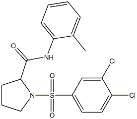 1-(3,4-dichlorophenyl)sulfonyl-N-(2-methylphenyl)pyrrolidine-2-carboxamide 구조식 이미지