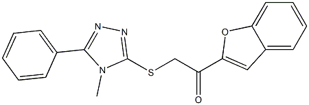 1-(1-benzofuran-2-yl)-2-[(4-methyl-5-phenyl-1,2,4-triazol-3-yl)sulfanyl]ethanone 구조식 이미지