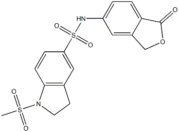 1-methylsulfonyl-N-(1-oxo-3H-2-benzofuran-5-yl)-2,3-dihydroindole-5-sulfonamide 구조식 이미지