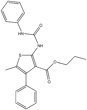 propyl 5-methyl-4-phenyl-2-(phenylcarbamoylamino)thiophene-3-carboxylate 구조식 이미지