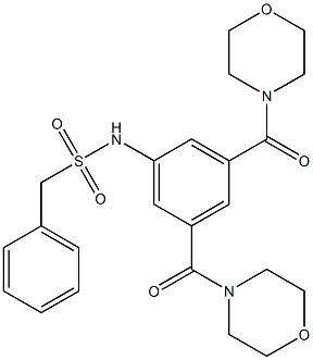 N-[3,5-bis(morpholine-4-carbonyl)phenyl]-1-phenylmethanesulfonamide 구조식 이미지