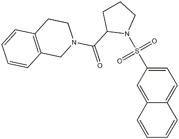 3,4-dihydro-1H-isoquinolin-2-yl-(1-naphthalen-2-ylsulfonylpyrrolidin-2-yl)methanone 구조식 이미지