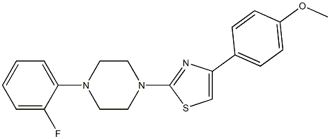 2-[4-(2-fluorophenyl)piperazin-1-yl]-4-(4-methoxyphenyl)-1,3-thiazole 구조식 이미지