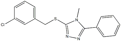 3-[(3-chlorophenyl)methylsulfanyl]-4-methyl-5-phenyl-1,2,4-triazole 구조식 이미지