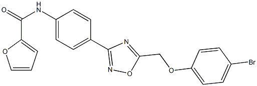 N-[4-[5-[(4-bromophenoxy)methyl]-1,2,4-oxadiazol-3-yl]phenyl]furan-2-carboxamide 구조식 이미지