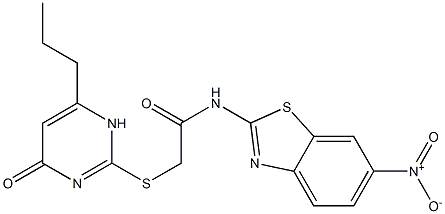 N-(6-nitro-1,3-benzothiazol-2-yl)-2-[(4-oxo-6-propyl-1H-pyrimidin-2-yl)sulfanyl]acetamide Structure