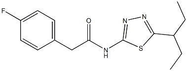 2-(4-fluorophenyl)-N-(5-pentan-3-yl-1,3,4-thiadiazol-2-yl)acetamide Structure