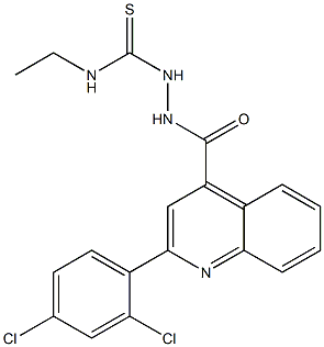 1-[[2-(2,4-dichlorophenyl)quinoline-4-carbonyl]amino]-3-ethylthiourea 구조식 이미지