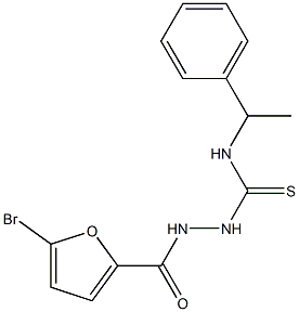 1-[(5-bromofuran-2-carbonyl)amino]-3-(1-phenylethyl)thiourea 구조식 이미지