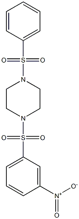 1-(benzenesulfonyl)-4-(3-nitrophenyl)sulfonylpiperazine 구조식 이미지