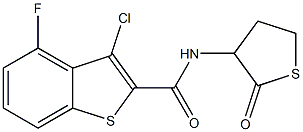 3-chloro-4-fluoro-N-(2-oxothiolan-3-yl)-1-benzothiophene-2-carboxamide 구조식 이미지