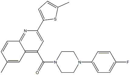 [4-(4-fluorophenyl)piperazin-1-yl]-[6-methyl-2-(5-methylthiophen-2-yl)quinolin-4-yl]methanone Structure