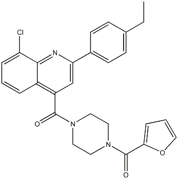 [4-[8-chloro-2-(4-ethylphenyl)quinoline-4-carbonyl]piperazin-1-yl]-(furan-2-yl)methanone 구조식 이미지