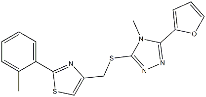 4-[[5-(furan-2-yl)-4-methyl-1,2,4-triazol-3-yl]sulfanylmethyl]-2-(2-methylphenyl)-1,3-thiazole Structure