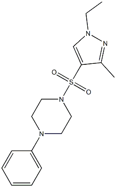 1-(1-ethyl-3-methylpyrazol-4-yl)sulfonyl-4-phenylpiperazine 구조식 이미지