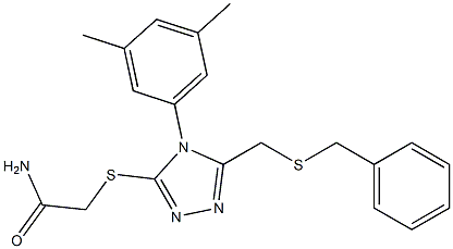 2-[[5-(benzylsulfanylmethyl)-4-(3,5-dimethylphenyl)-1,2,4-triazol-3-yl]sulfanyl]acetamide Structure