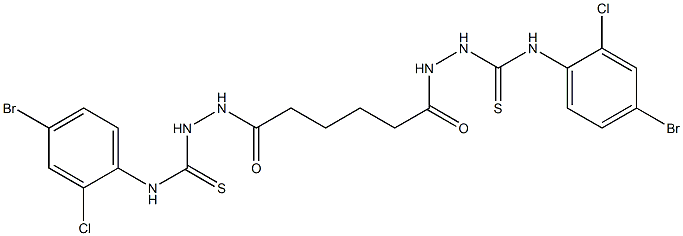 1-(4-bromo-2-chlorophenyl)-3-[[6-[2-[(4-bromo-2-chlorophenyl)carbamothioyl]hydrazinyl]-6-oxohexanoyl]amino]thiourea Structure