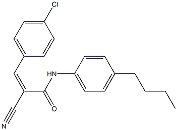 (Z)-N-(4-butylphenyl)-3-(4-chlorophenyl)-2-cyanoprop-2-enamide 구조식 이미지