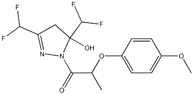 1-[3,5-bis(difluoromethyl)-5-hydroxy-4H-pyrazol-1-yl]-2-(4-methoxyphenoxy)propan-1-one 구조식 이미지