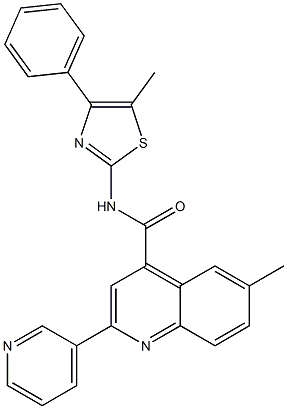 6-methyl-N-(5-methyl-4-phenyl-1,3-thiazol-2-yl)-2-pyridin-3-ylquinoline-4-carboxamide Structure