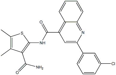 N-(3-carbamoyl-4,5-dimethylthiophen-2-yl)-2-(3-chlorophenyl)quinoline-4-carboxamide Structure