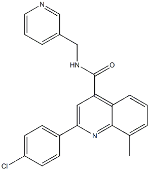 2-(4-chlorophenyl)-8-methyl-N-(pyridin-3-ylmethyl)quinoline-4-carboxamide Structure