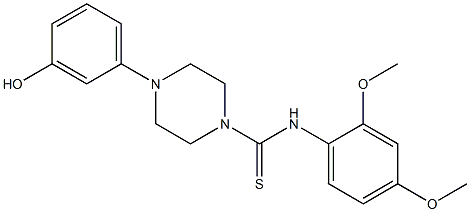 N-(2,4-dimethoxyphenyl)-4-(3-hydroxyphenyl)piperazine-1-carbothioamide 구조식 이미지