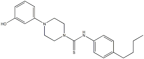 N-(4-butylphenyl)-4-(3-hydroxyphenyl)piperazine-1-carbothioamide 구조식 이미지