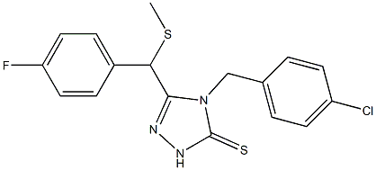 4-[(4-chlorophenyl)methyl]-3-[(4-fluorophenyl)methylsulfanylmethyl]-1H-1,2,4-triazole-5-thione 구조식 이미지