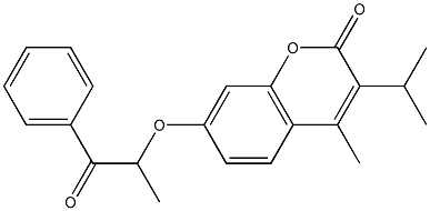 4-methyl-7-(1-oxo-1-phenylpropan-2-yl)oxy-3-propan-2-ylchromen-2-one Structure