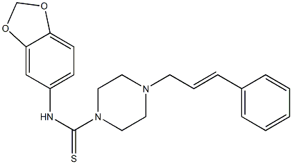 N-(1,3-benzodioxol-5-yl)-4-[(E)-3-phenylprop-2-enyl]piperazine-1-carbothioamide Structure