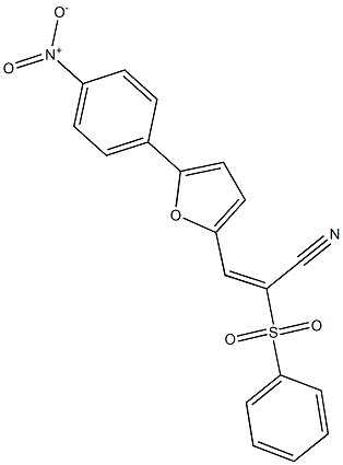 (E)-2-(benzenesulfonyl)-3-[5-(4-nitrophenyl)furan-2-yl]prop-2-enenitrile 구조식 이미지